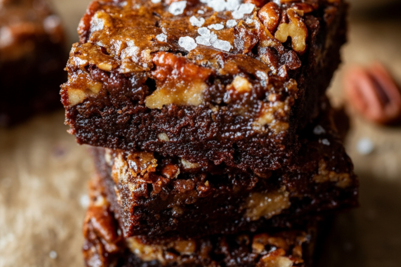 Salted Pecan Pie Brownies Snack On Meat