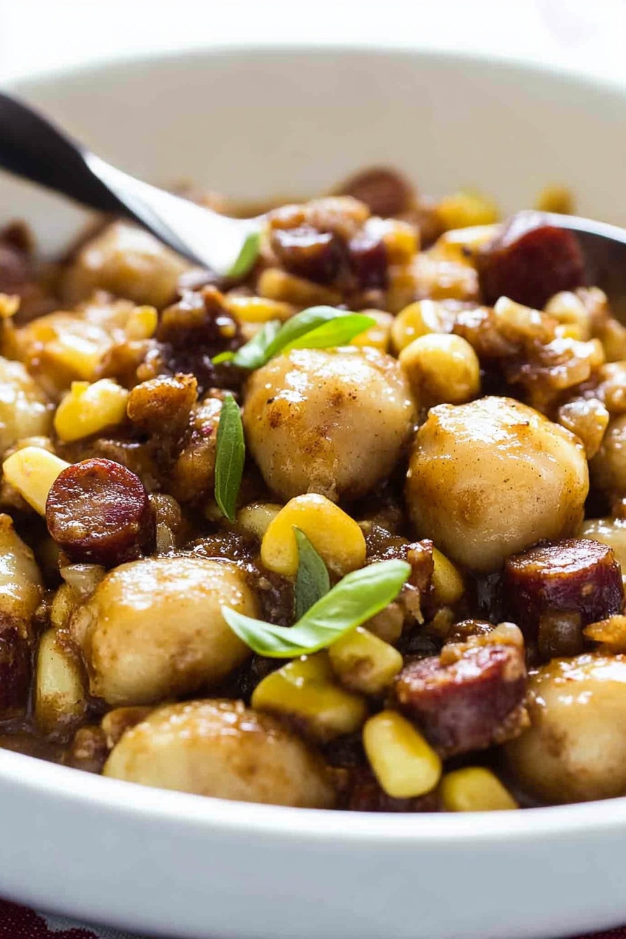 Savory Sausage and Corn Gnocchi