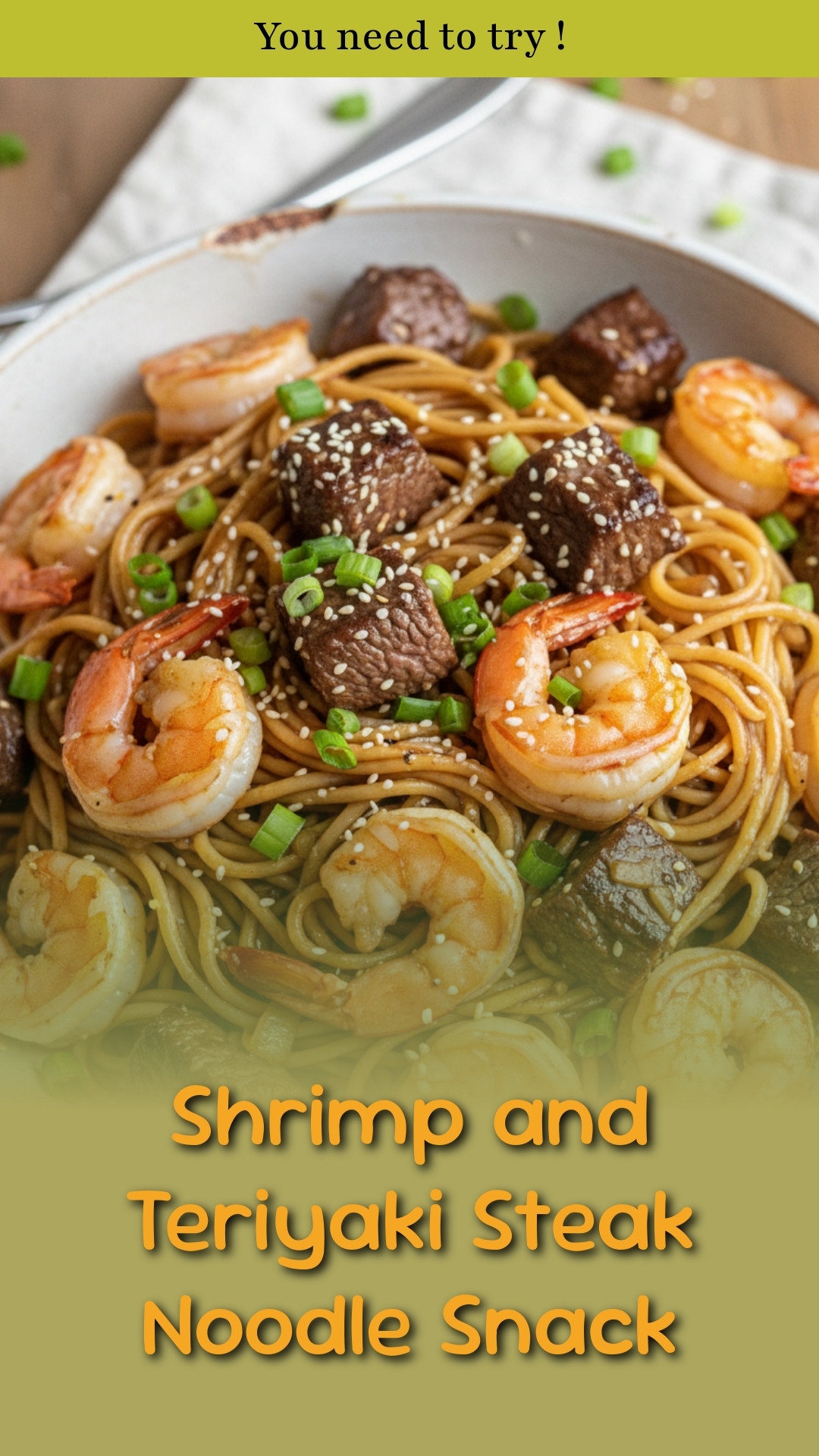 Shrimp and Teriyaki Steak Noodle Snack