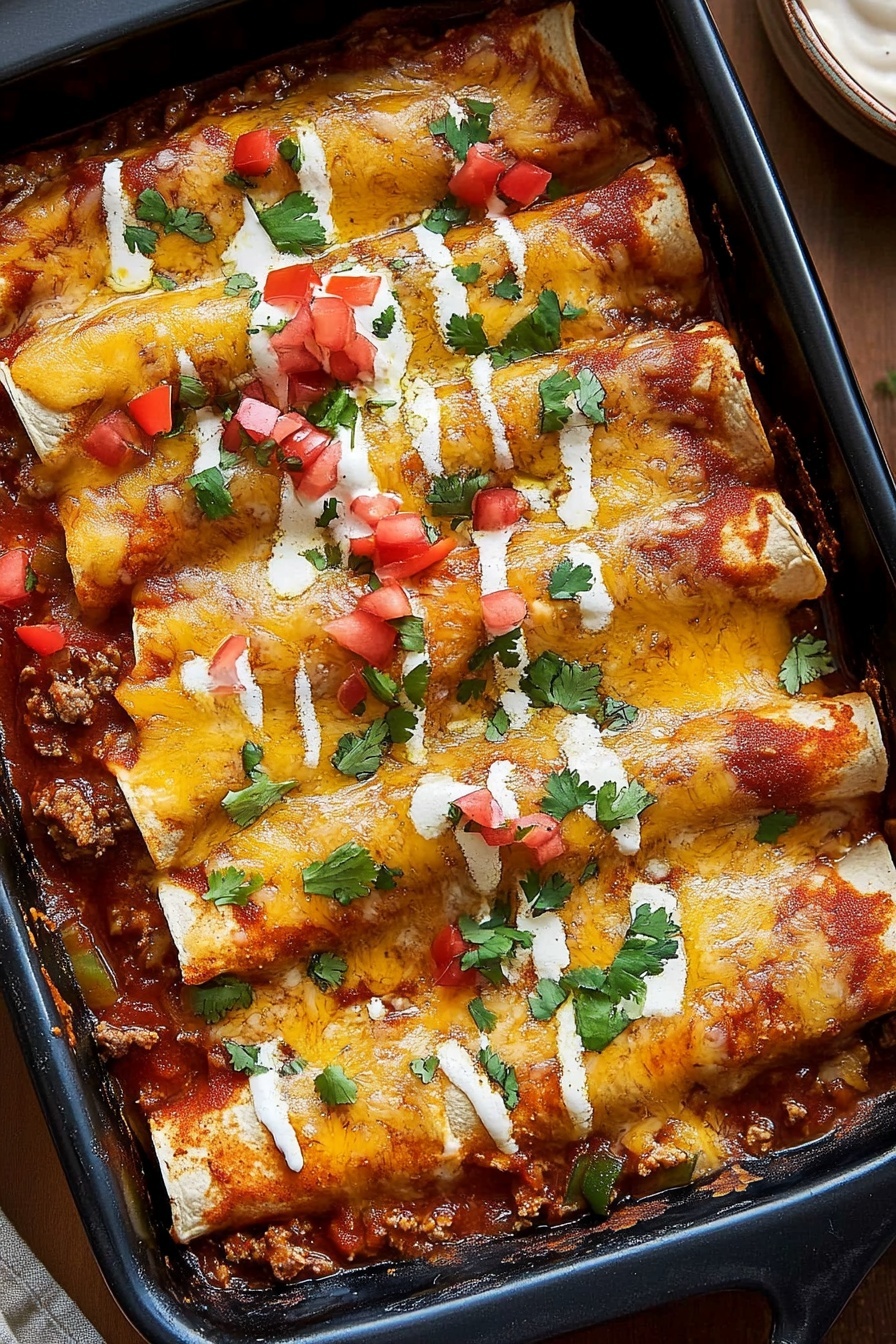 Simple Homemade Beef Enchiladas