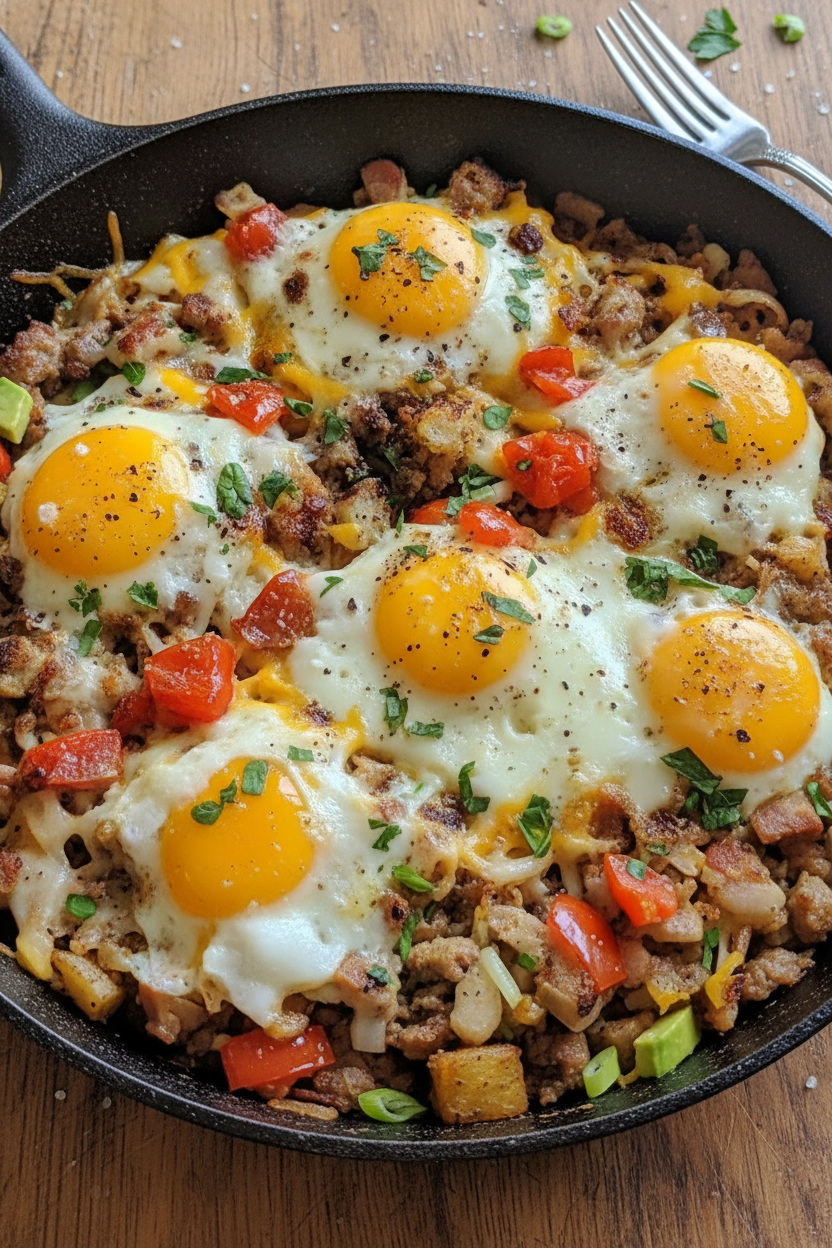 Simple Loaded Breakfast Skillet Recipe Snack On Meat