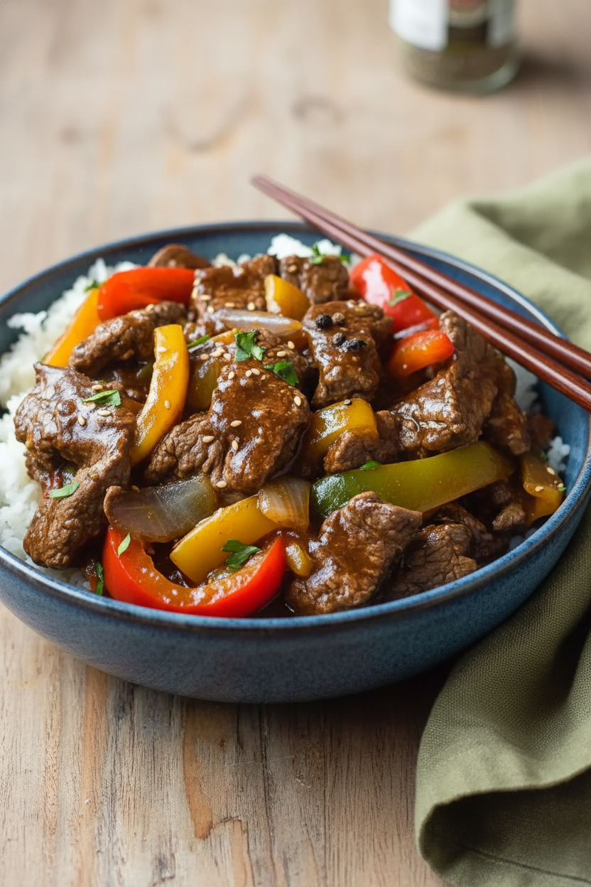Slow Cooker Pepper Steak Recipe Snack On Meat