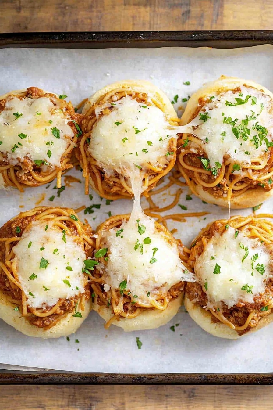 Spaghetti Served in a Bread Bowl