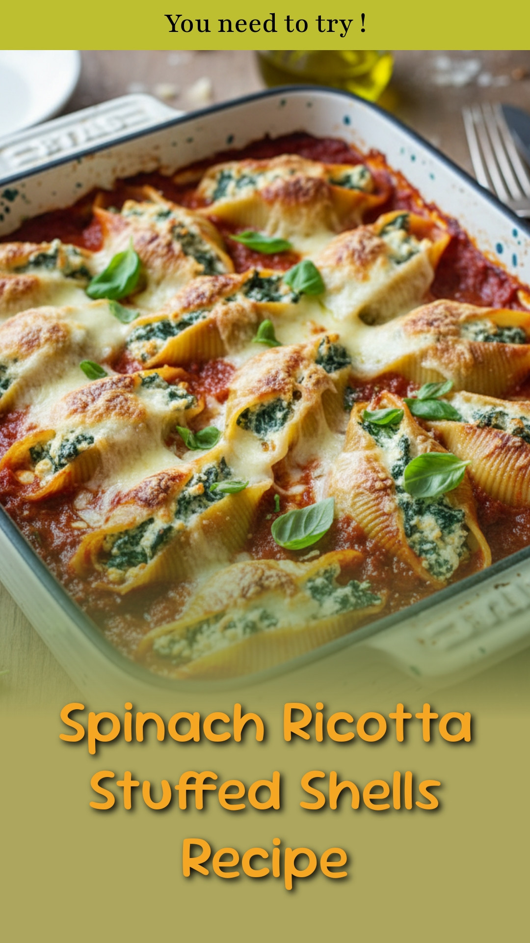 Spinach Ricotta Stuffed Shells Recipe