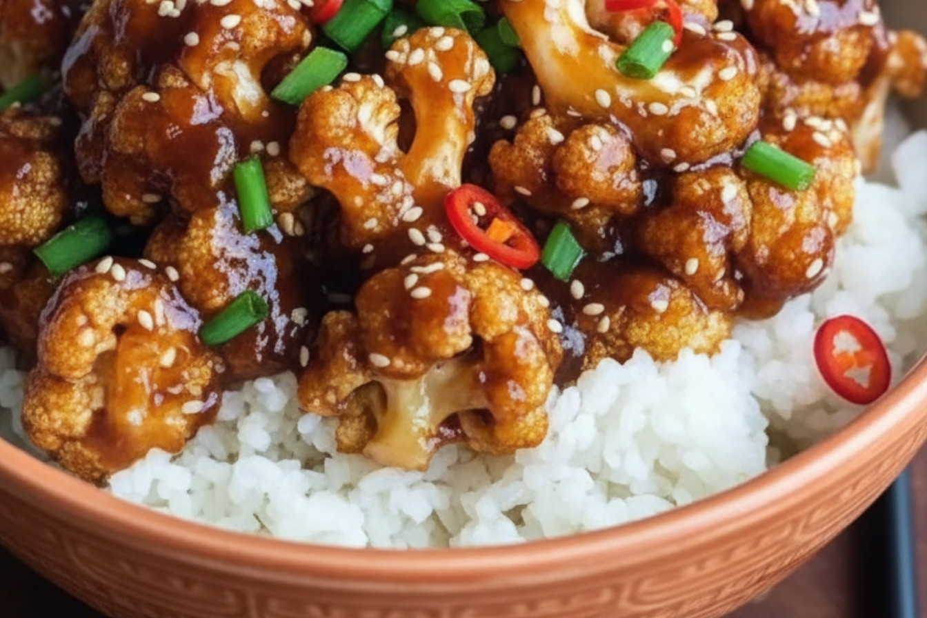 Sticky Sesame Cauliflower Sweet Spicy Snack