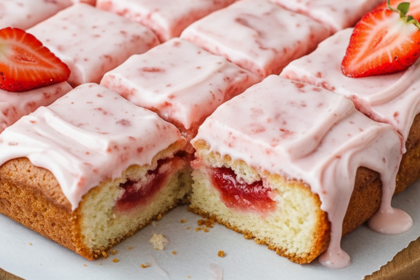 Strawberry Brownies with Cream Cheese Frosting