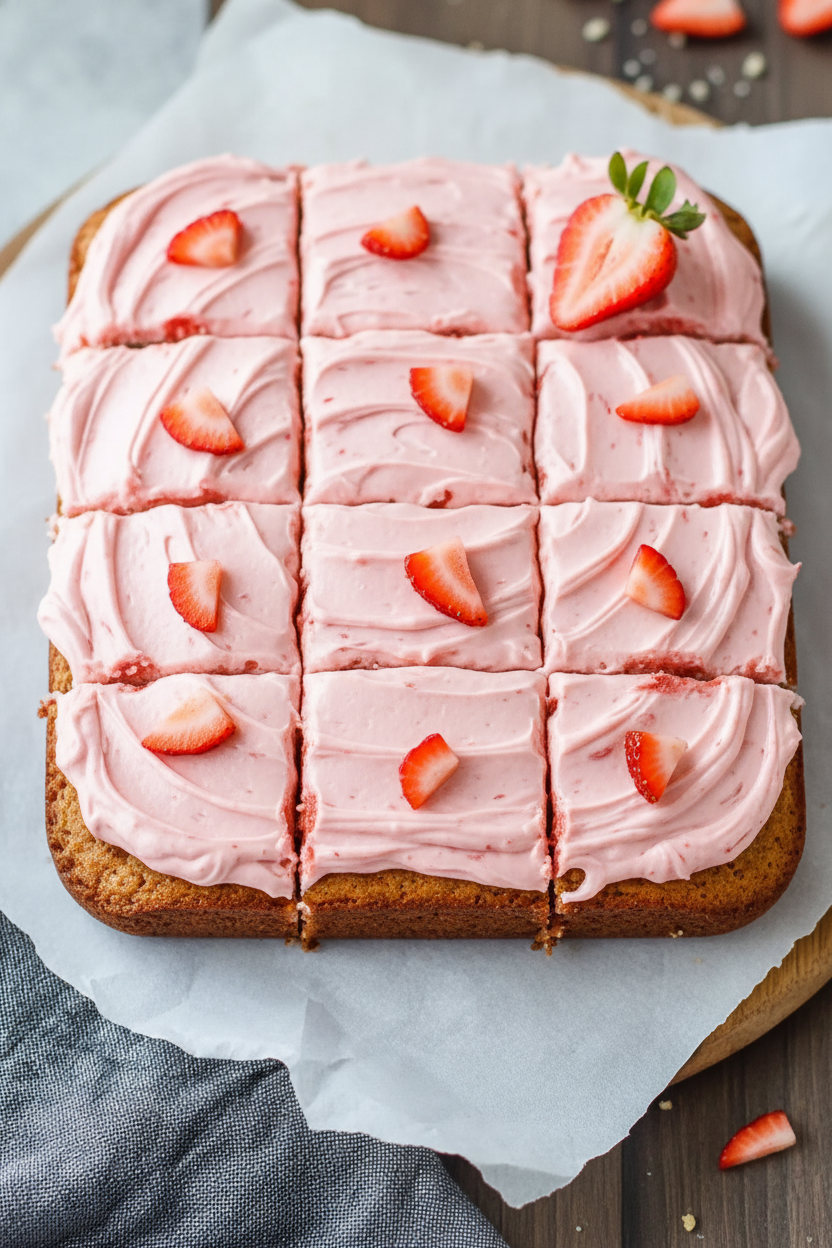 Strawberry Brownies with Cream Cheese Frosting