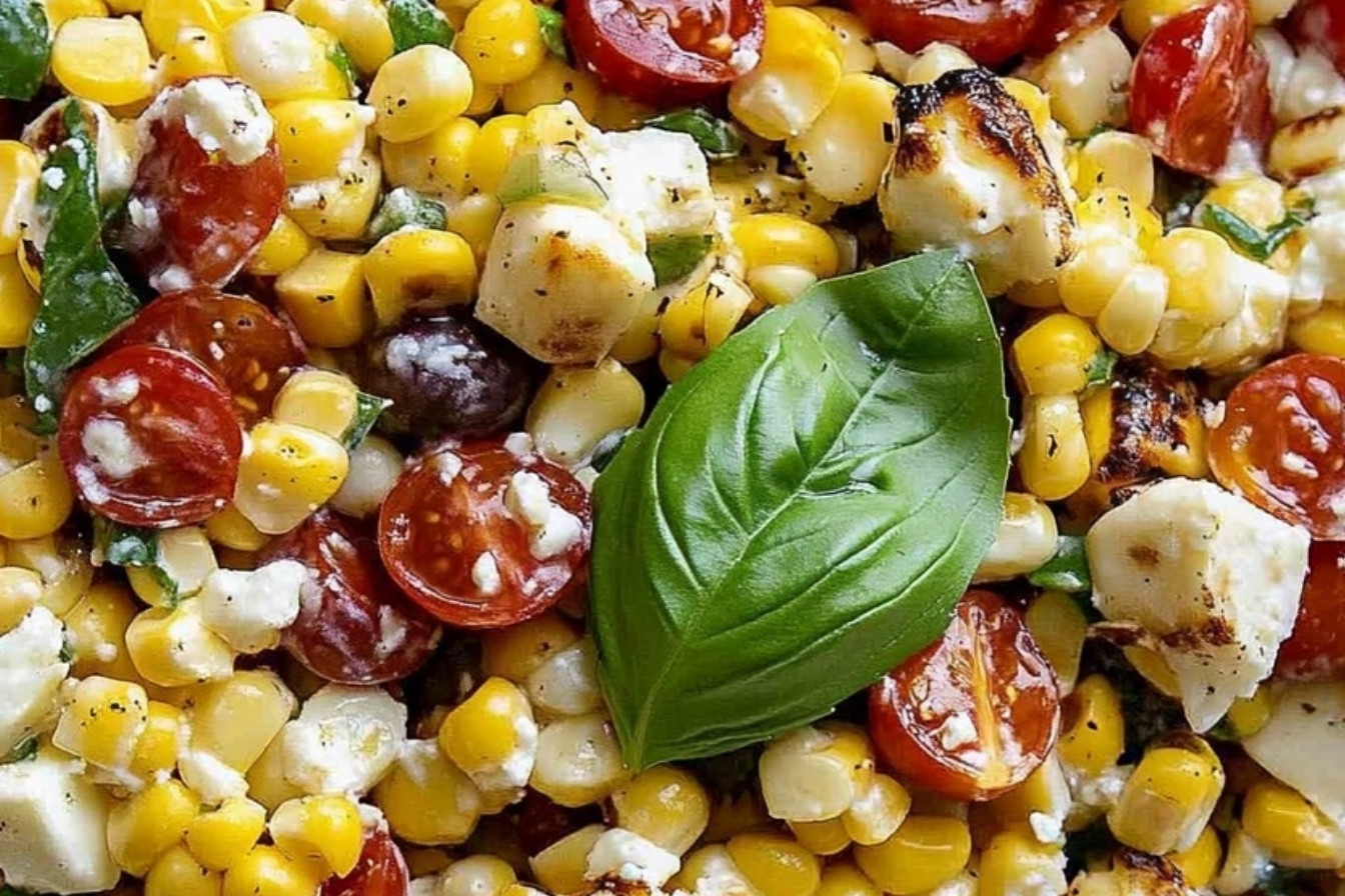 Summer Corn Salad with Mozzarella and Basil