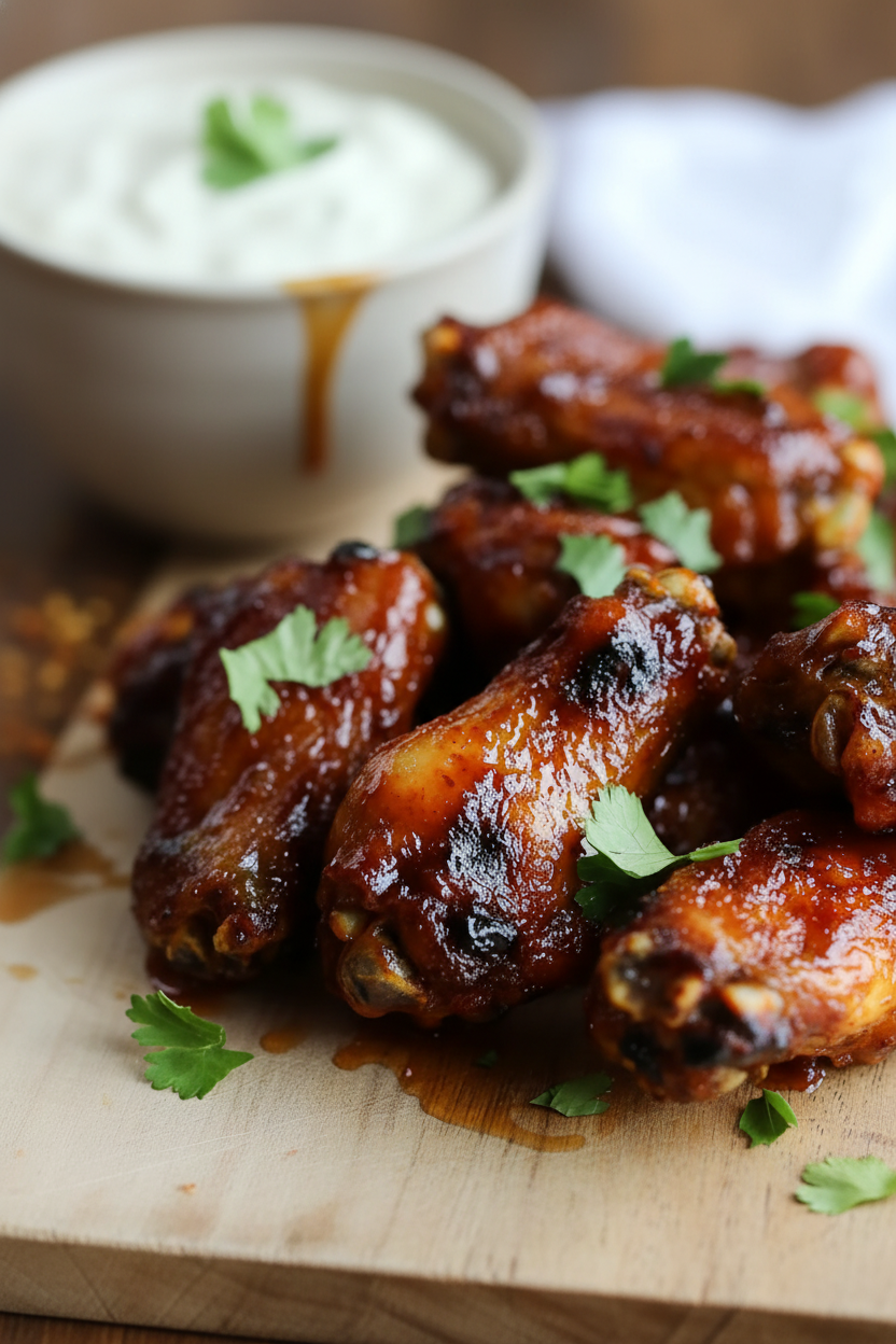 Sweet Sticky Spicy Deviled Chicken Wings