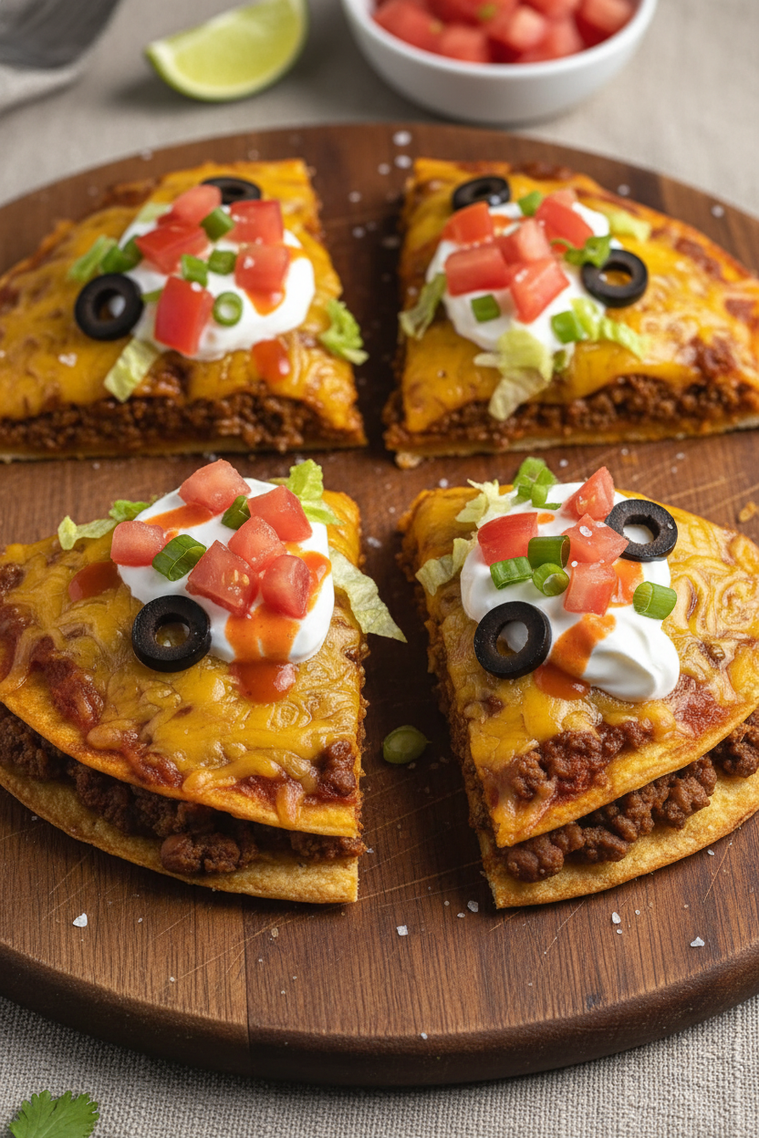 Taco Bell Style Mexican Pizza Snack