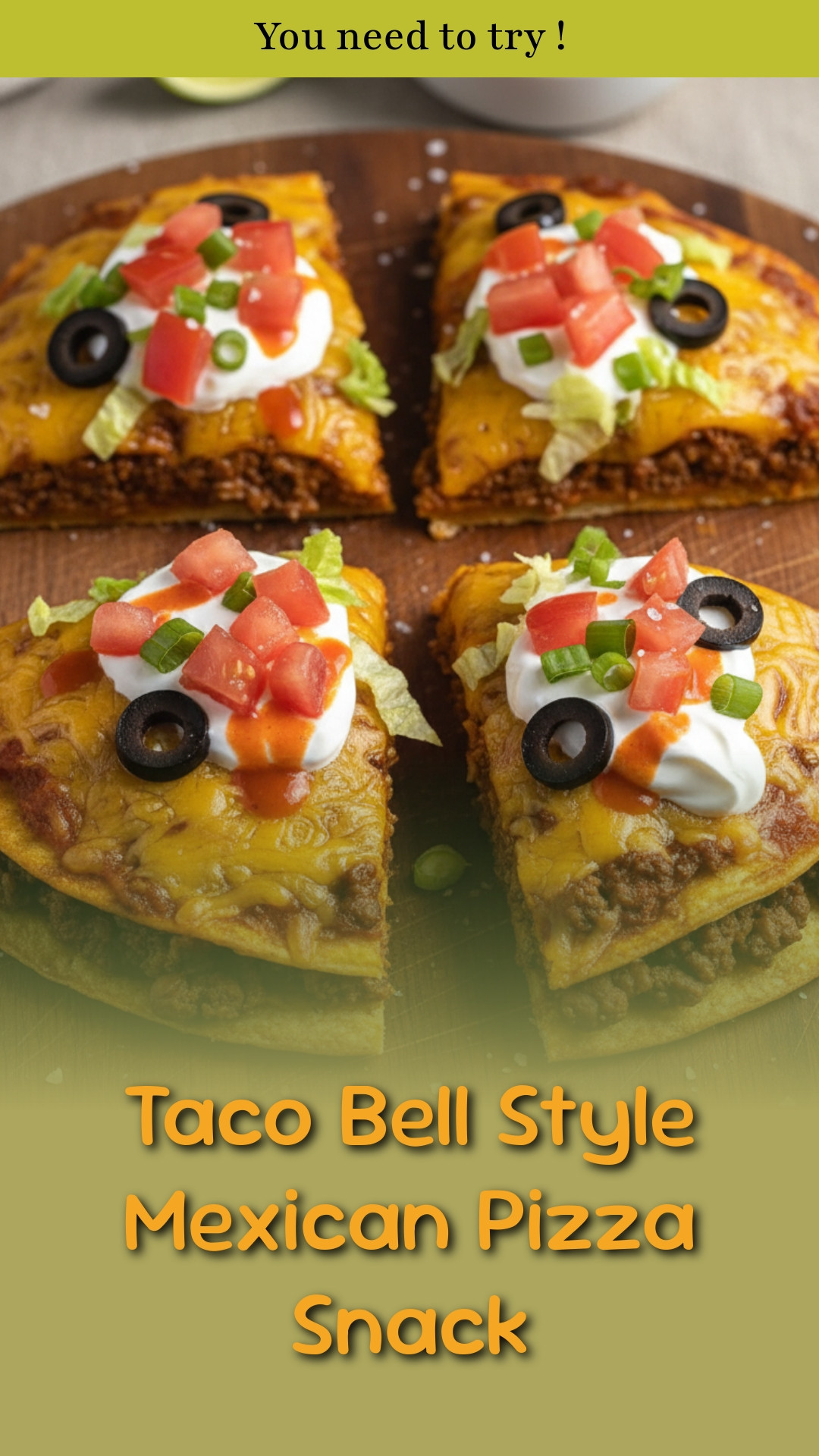 Taco Bell Style Mexican Pizza Snack