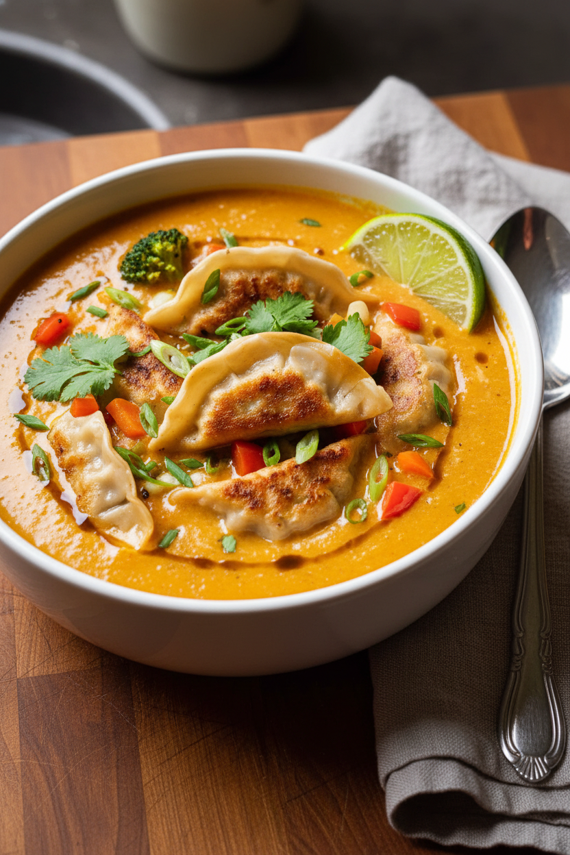 Thai Coconut Curry Dumpling Soup Recipe