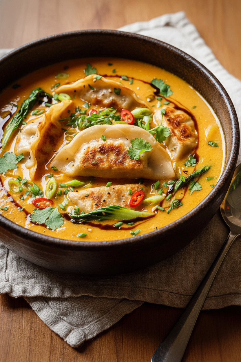 Thai Coconut Curry Dumpling Soup Recipe