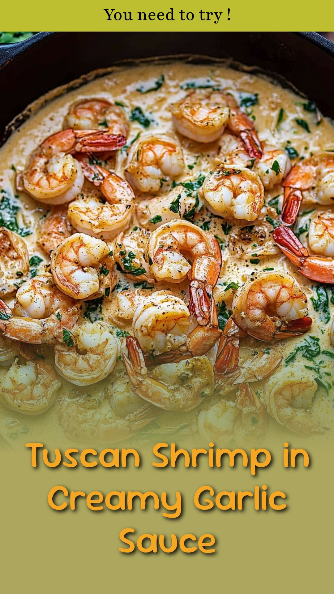 Tuscan Shrimp in Creamy Garlic Sauce