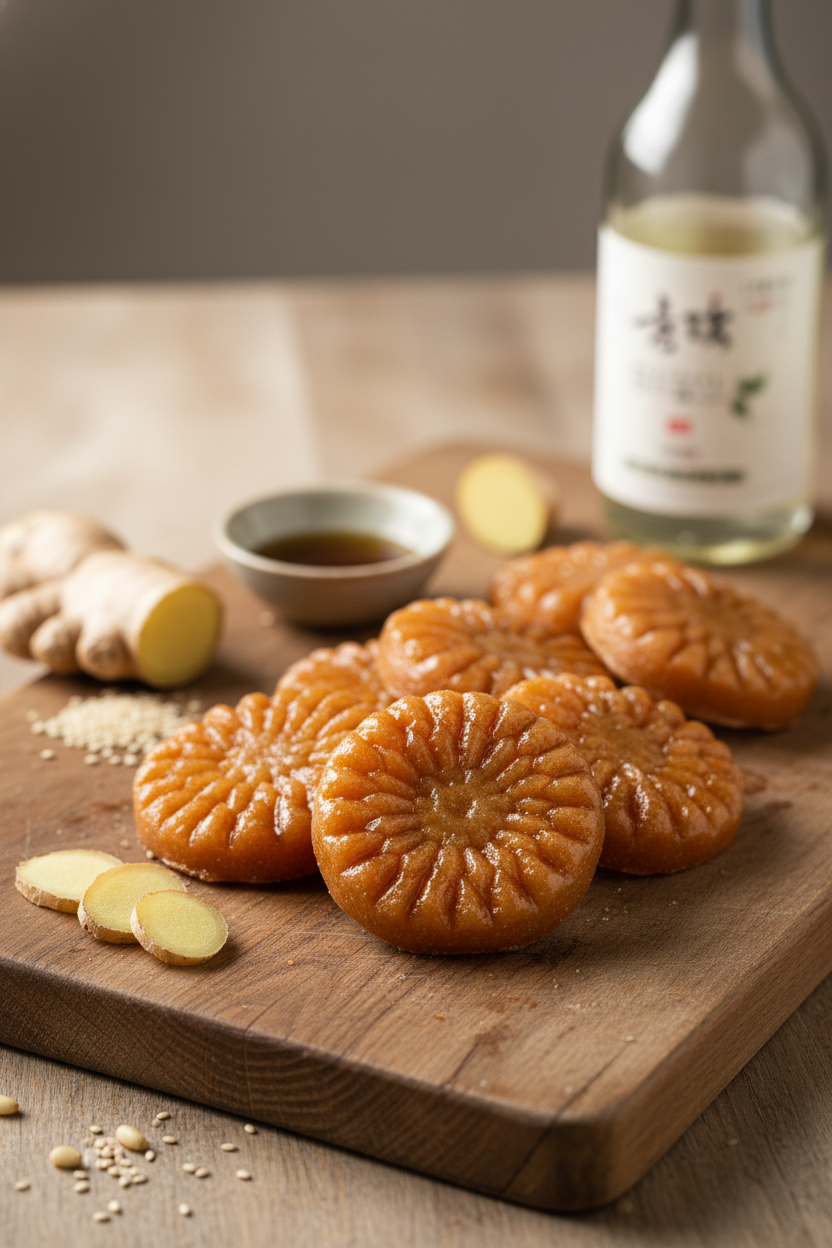 Yakgwa Korean Honey Cookies Snack On Meat