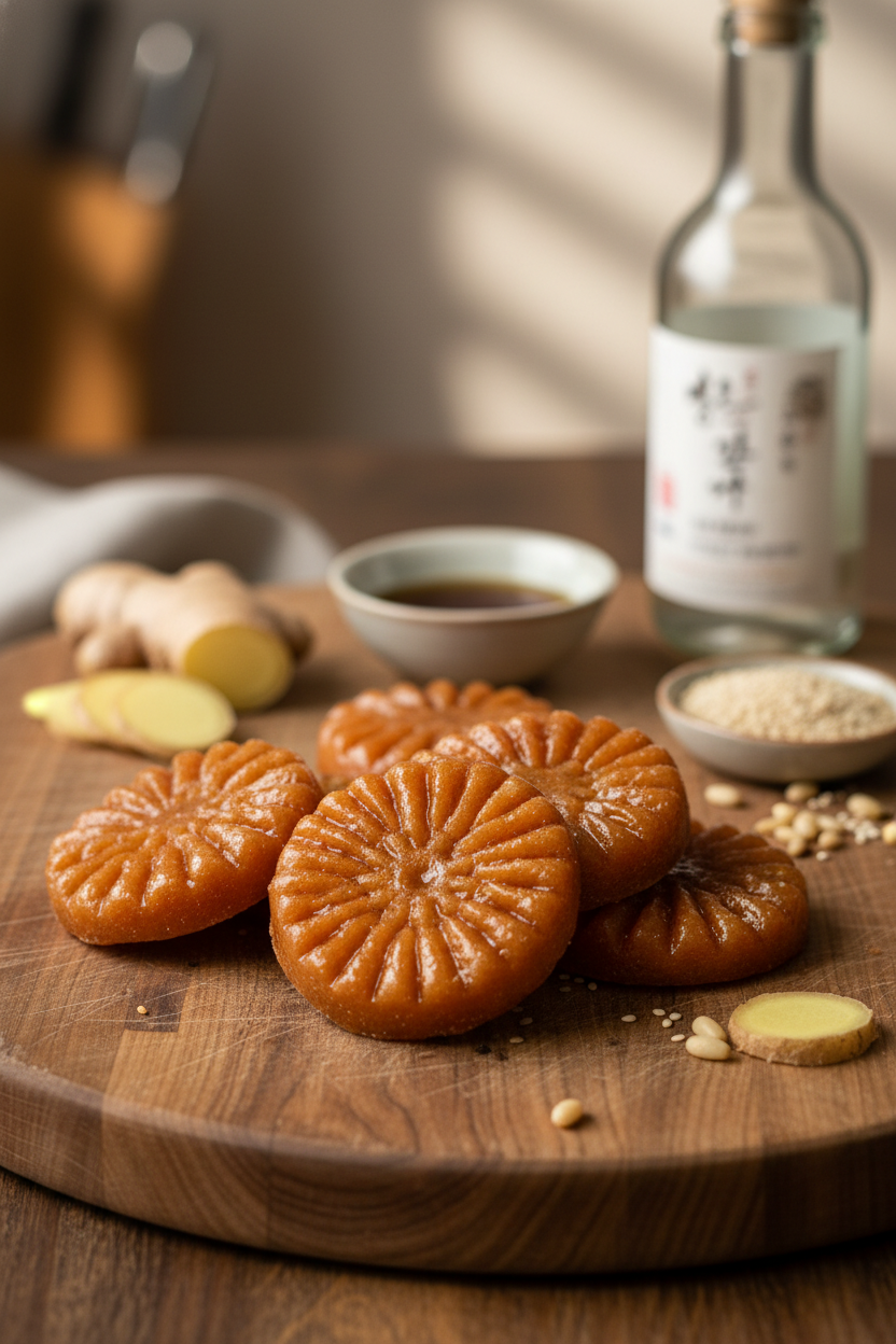 Yakgwa Korean Honey Cookies Snack On Meat