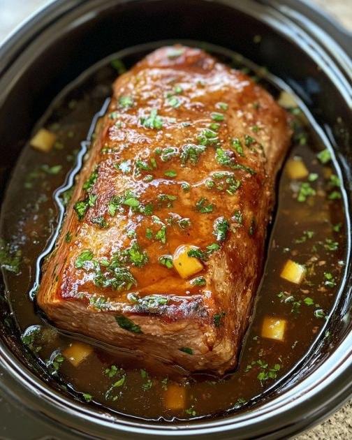 “Mom’s Thanksgiving Magic” Slow Cooker Honey Garlic Pork Loin