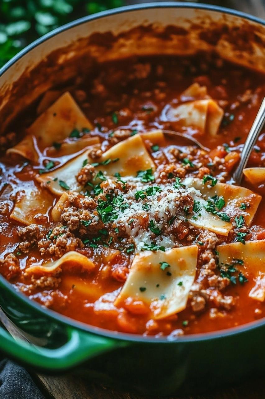 One-Pot Lasagna Soup