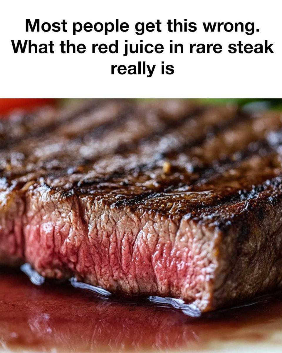 What the red juice in rare steak really is